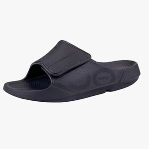*Oofos OOahh Sport Flex All Black Recovery Slides Sandals Mens 6/Womens 8
